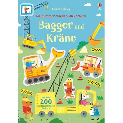Mein Immer-wieder-Stickerbuch: Bagger und Kräne, Taschenbuch von Hannah Watson, Usborne, 978-1-78941-098-3