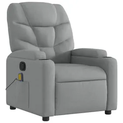 vidaXL Massage-Relaxsessel, hellgrauer Stoff