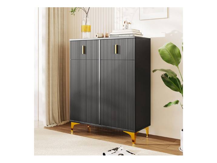 HAUSS SPOLE Sideboard mit verstellbaren Einlegeböden, vergoldeten Verzierungen, Schubladen