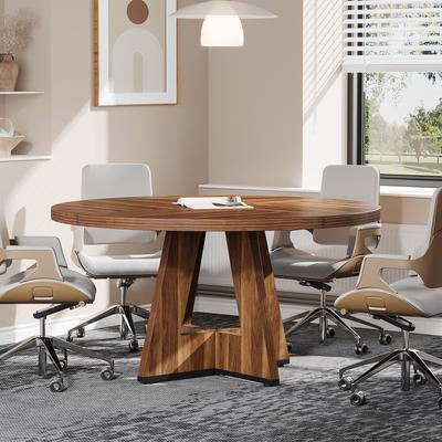 BLUEBELL "47"" Round Conference Table with Thicken Tabletop for 4 (Only Table)"