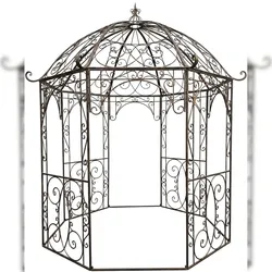 DELUKE Pavillon LIV Antik 284x263x313cm, Metall, Bronze Gartenpavillon Zierpavillon Gartendeko