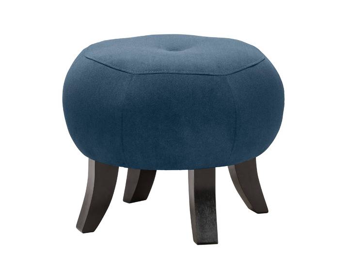 Polsterhocker Leke I 51 x 43 x 51cm Blau/Brilliantblau Microfaser Sela: Petrol