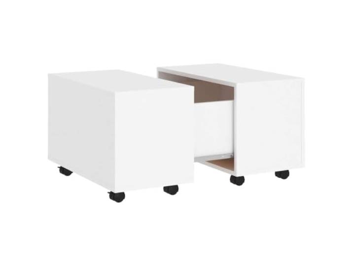 GHVBNMF Couchtisch Weiß 60x60x38 cm Ausziehbar mit Rollen Flexibler Beistelltisch für Ihr Wohnzimmer: Zweiseitig ausziehbar mit Innenfach und leichtgängigen Rollen.