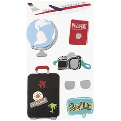 6x Heyda, Sticker, Sticker-Etikett Reise 7 Stück bunt (7 Sticker)