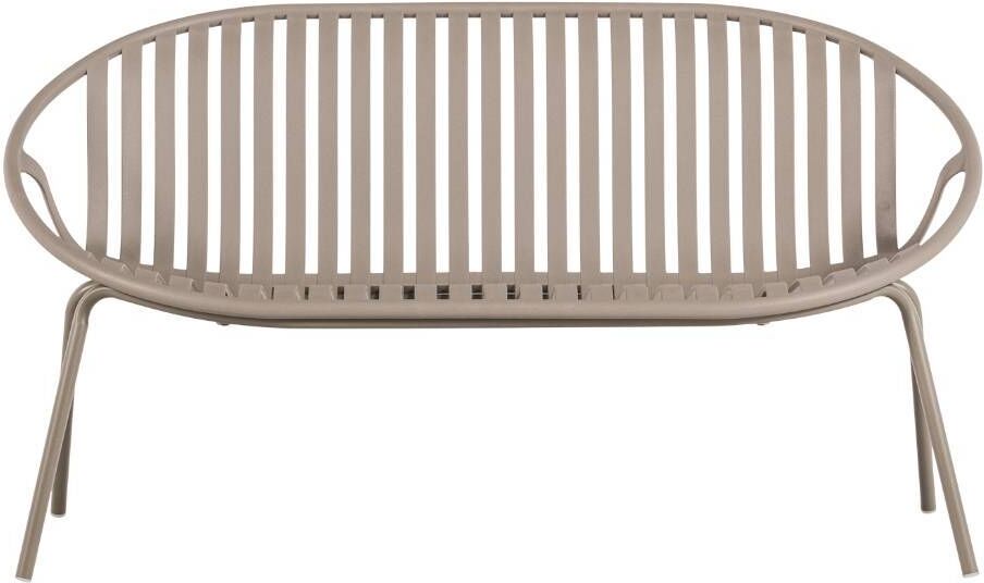 Pharao24.de Sitzbank Gartenbank in Beige mit Vierfußgestell aus Metall