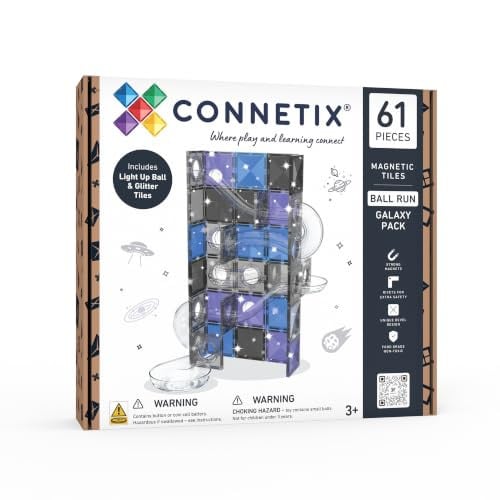 CONNETIX Magnetische Tegels Ball Run Galaxy-pakket, 61 stuks