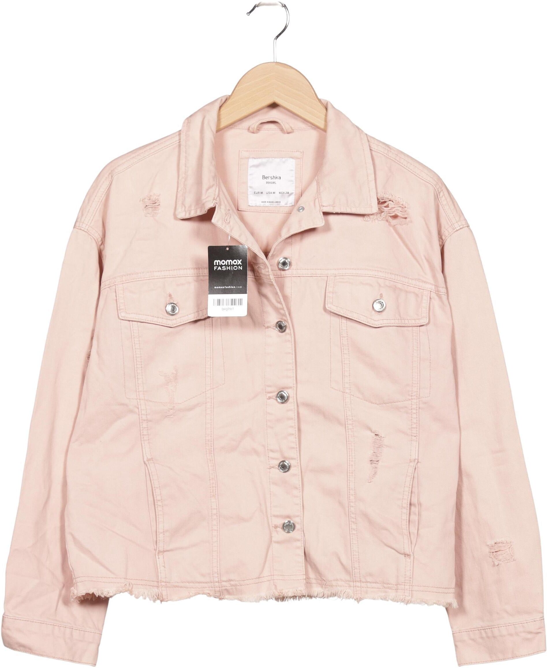 bershka Damen Jacke, Pink, Gr. M, Baumwolle - Second Hand
