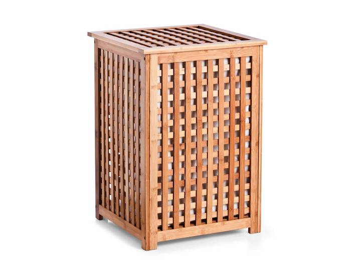 Zeller Present Wäschesammler, Naturfarben, Holz, Bambus, 40x40x58 cm, Haushalt & Reinigung, Wäschepflege, Wäschekörbe & Wäschetonnen