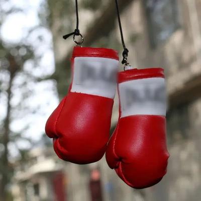 Inspired Living Christmas Boxing Glove Car Ornament Mini Boxing Gloves Rearview Mirror Decoration red
