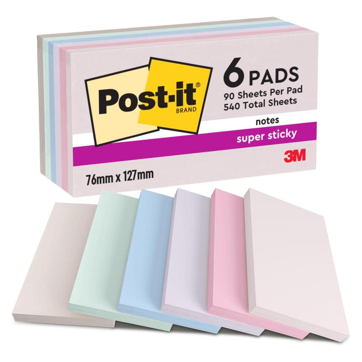 Post-it Super Sticky Soulful (76 x 127 mm) (655-6SS-SOUL)