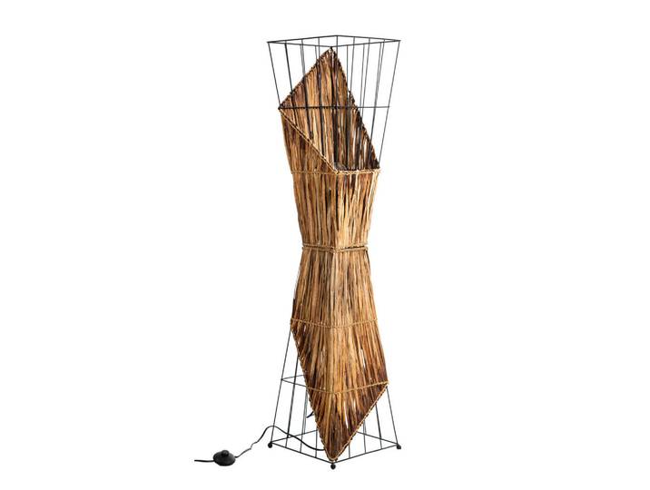 Stehleuchte Rinca, Schwarz, Naturmaterialien, 130 cm, Fußschalter, Lampen & Leuchten, Innenbeleuchtung, Stehlampen, Stehlampen