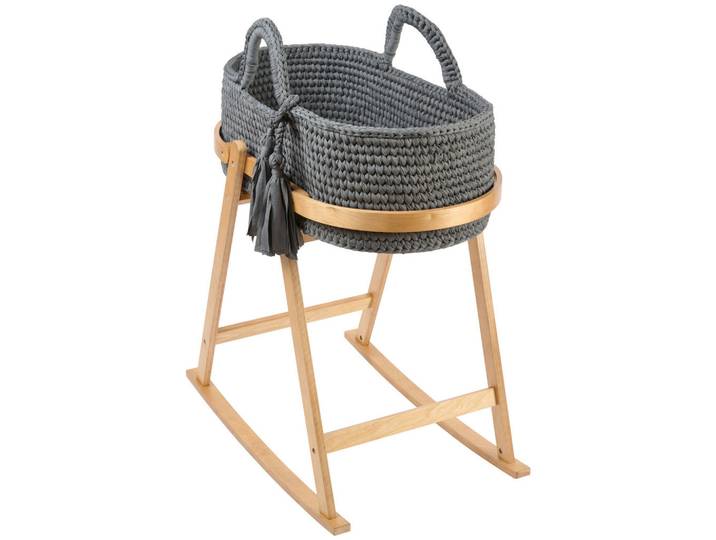 Jimmylee Moseskorb, Natur, Dunkelgrau, Kunststoff, Höhe ca. 3 cm, 51x93x81 cm, Bezug abnehmbar/waschbar, Babymöbel, Babybetten, Stubenwagen & Babywiegen