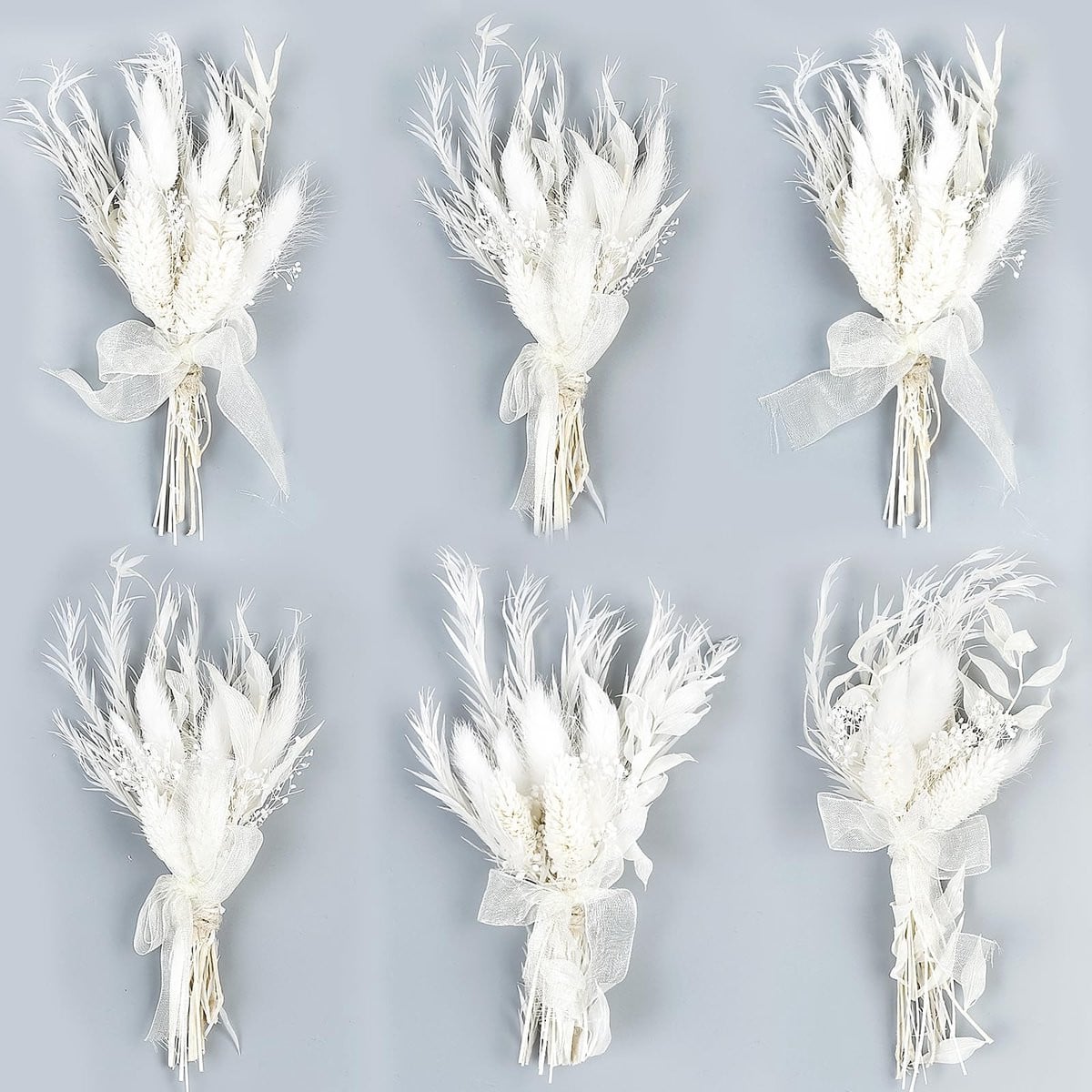 Solidchoice - Set van 6 Mini Dried Flower Bouquets voor Decoratie