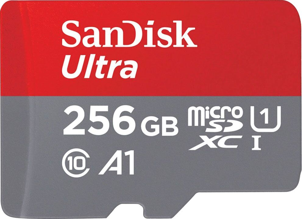 SanDisk Speicherkarte "Ultra microSDXC", grau (grau, rot), 256 GB, Speicherkarten, Speicherkarte