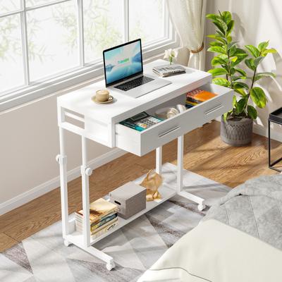 BLUEBELL Adjustable Side Table Portable Desk with Drawers and Wheels for Home Office