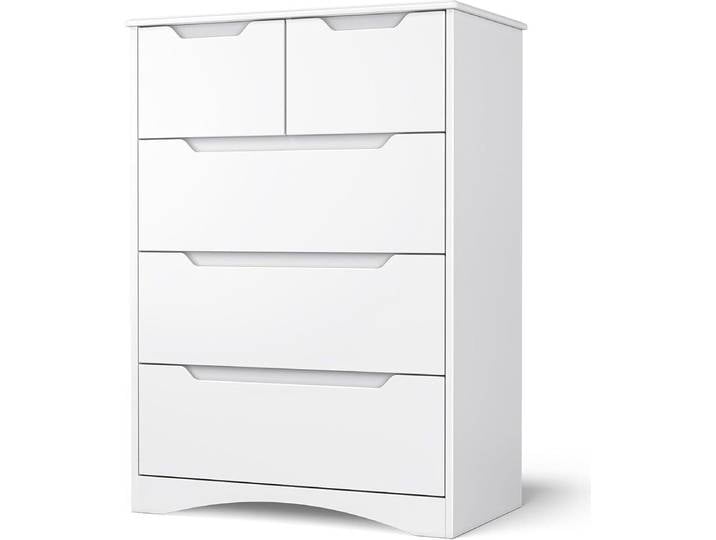 Bealife Commode 5 tiroirs\, Commode à tiroirs\, Armoire\, Sideboard\, 72x41x94cm\, Blanc