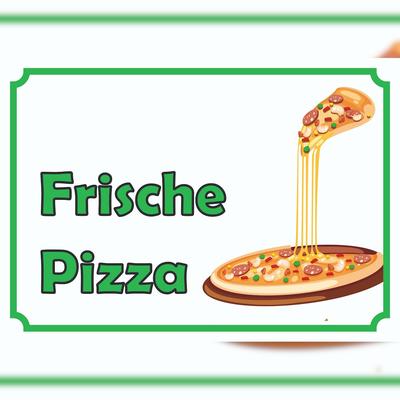 HB-Druck Frische Pizza Schild A4 Rückseite selbstklebend