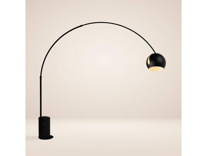 s.luce Stehlampe Ball Bogenlampe Marmor Schwarz, Stein, Formgebogen,Formgebogen, E27, 30x220x30 cm, Lampen & Leuchten, Innenbeleuchtung, Stehlampen, Bogenlampen