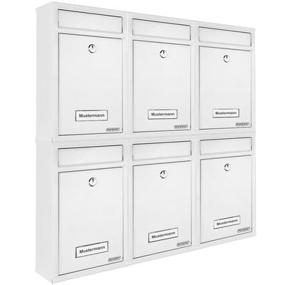Monzana Deuba 6x Briefkasten Set weiß