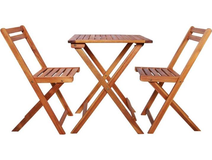 vidaXL 3-tlg. Bistro-Set Klappbar Massivholz Akazie
