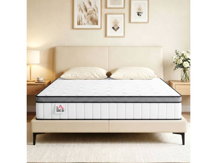 HOMCOM Matelas 140x190cm Ressorts Mousse Mémoire Gel 20cm