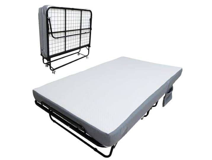 GarveeHome Faltbares Gästebett Mit 10 cm Memory-Foam-Matratze – Platzsparendes Design – Stabiles Metallgestell – Rollbar Mit Feststellrädern – Ideal Für Zuhause, Büro Oder Apartment – Größe: 75 x 31