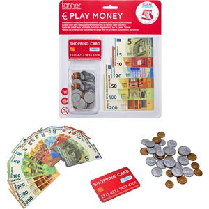 tanner Kaufladen-Zubehör 0205.8, Euro Spielgeld, Shopping Card, Schein- & Münzgeld