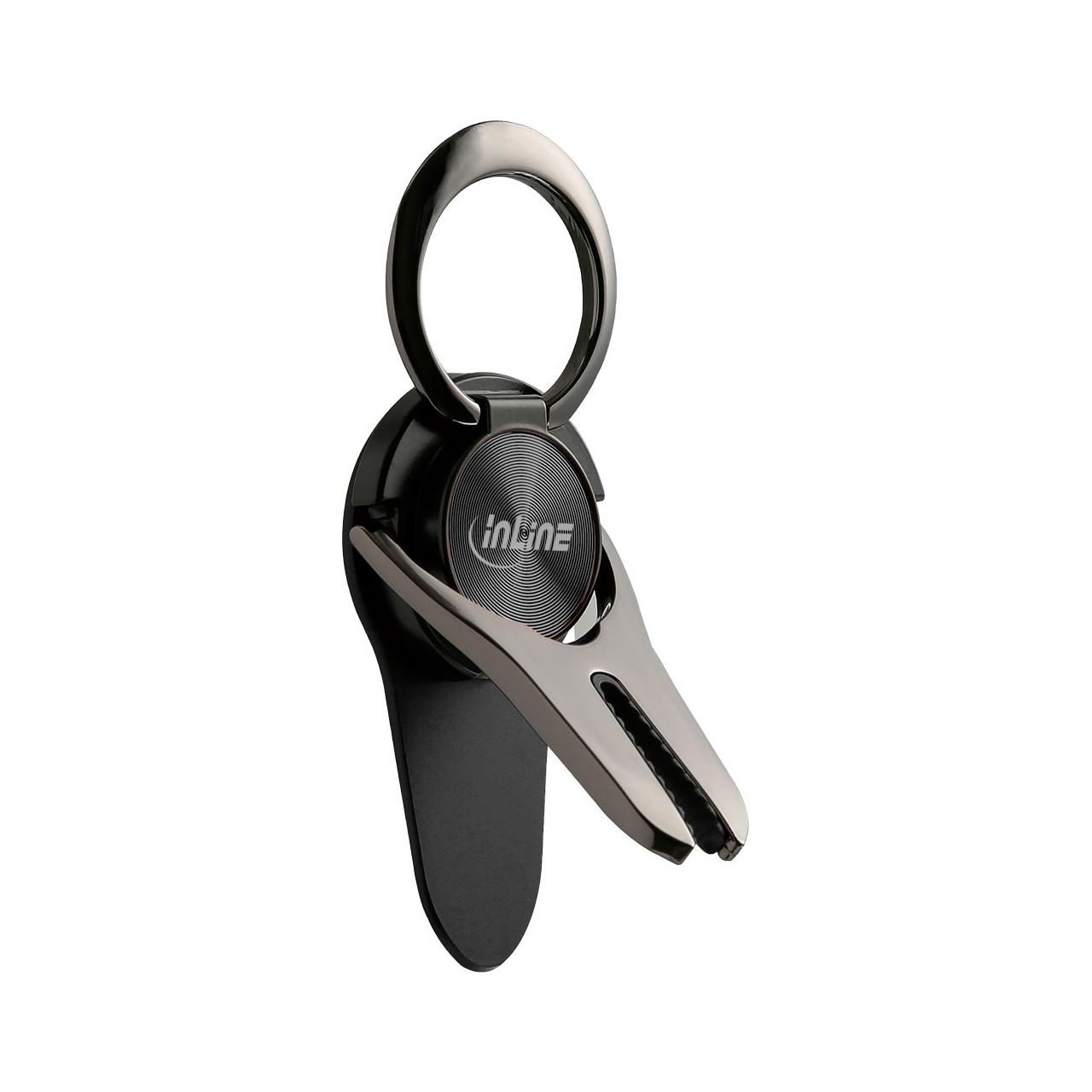 InLine Smartphone 3-in-1 KFZ-Halter, Ständer, Finger Halterung, selbstklebender Handygriff, Smartphonehalter, Selfie Handyhalter, schwarz
