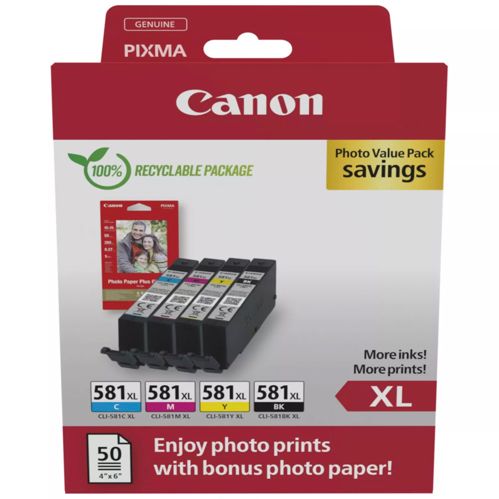 Canon CLI-581XL BK/C/M/Y Photo Value Pack