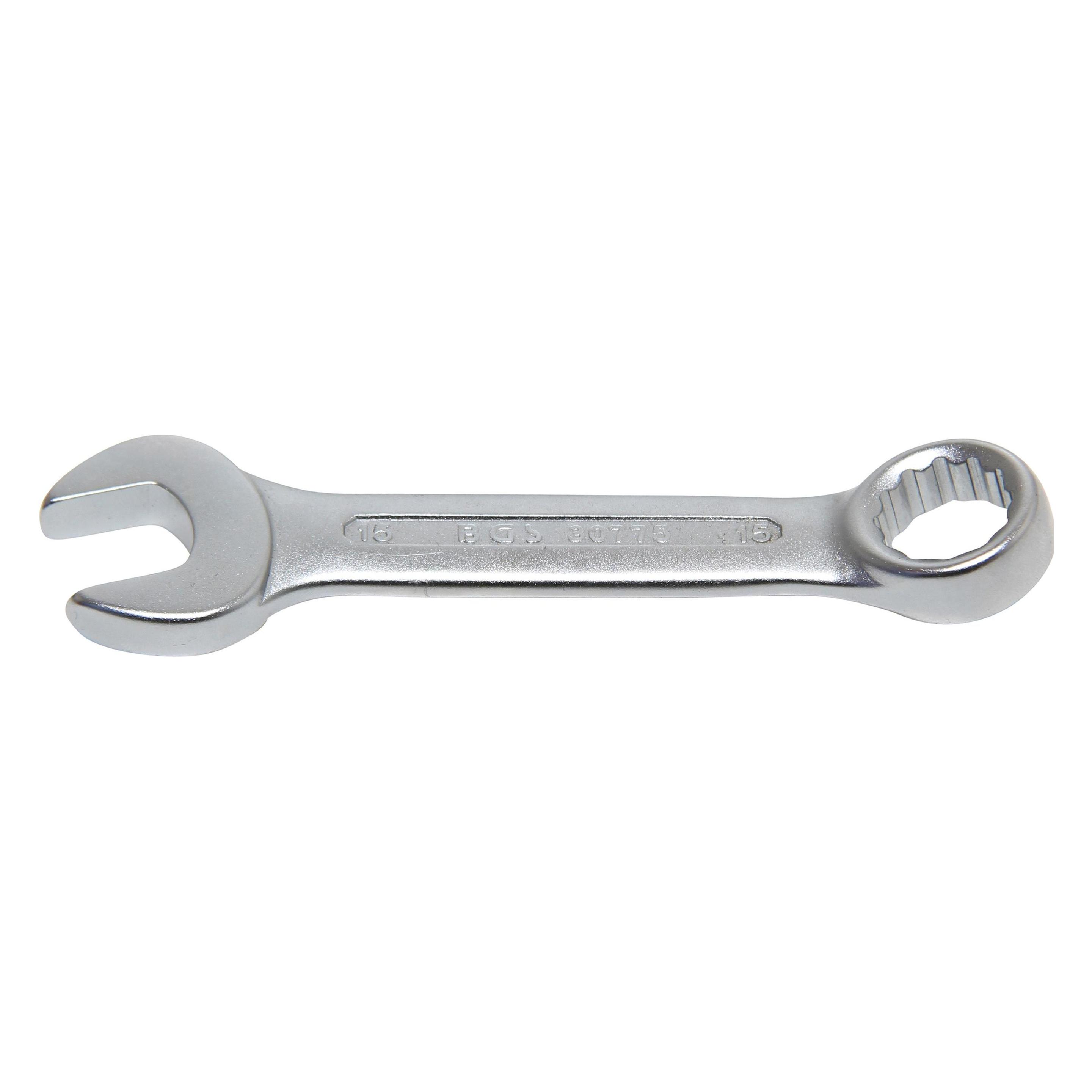 BGS Maul-Ringschlüssel, extra kurz SW 15 mm (15 mm) (30775)
