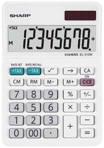 Sharp EL-310W Taschenrechner Weiß Display (Stellen): 8 batteriebetrieben, solarbetrieben