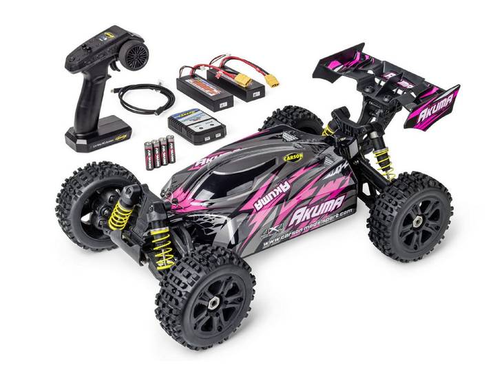 CARSON RC-Buggy Carson 1:8 Akuma Brushless RC Buggy 4WD 100% RTR Set pink