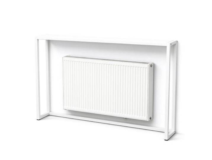 Heizkörperverkleidung, Schlanker Konsolentisch Karbonstahl, Heizungsregal Verkleidung Heizung mit Durchbrochener Ablagefläche, Lagerregal für Wohn und Schlafzimmer(White,135x20x80cm/53x8x31in)