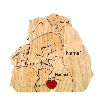 Personalized Bear Family Puzzle Ornament 7 Bears customized