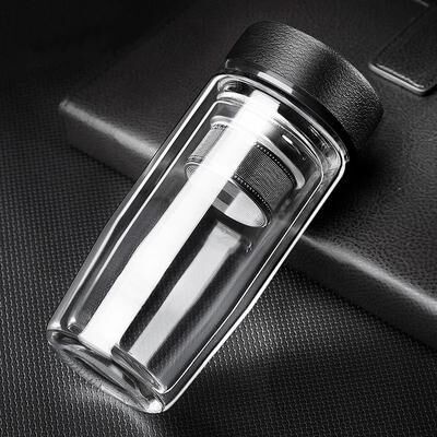 Uplifted Finds Double Deck Glass Cup Portable Tea Milk Coffee Glass Cup With Lid Thermal Insulation Anti Scald Drinking Water Cup Double Deck Glass Cup Portable Tea Milk Coffee Glass Cup With Lid Thermal Insulation Anti Scald Drinking Water Cup