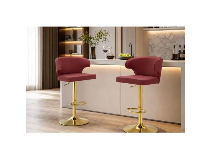 Chaise haute Tectake en métal noir et velours design moderne et ergonomique avec dossier et accoudoirs