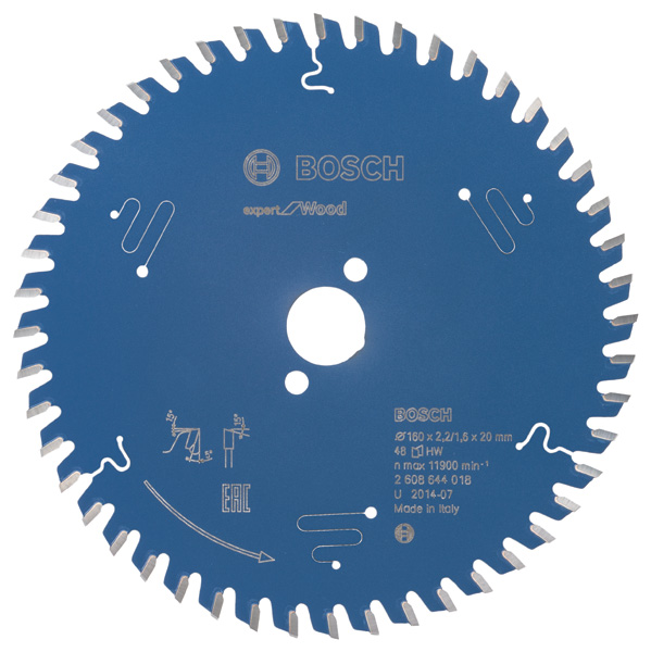 Bosch Kreissägeblatt Expert for Wood, 160 x 20 x 2,2 mm, 48 2608644018