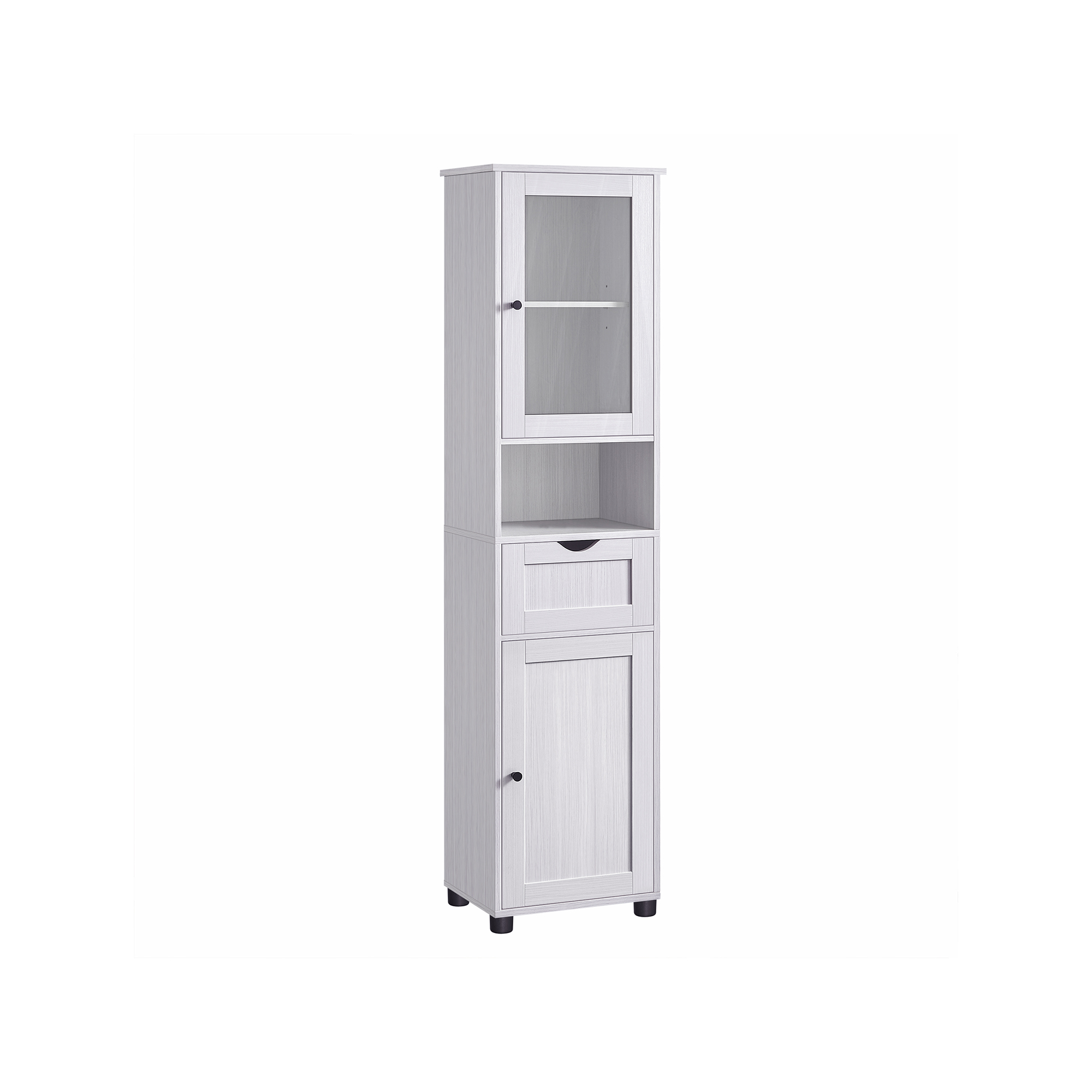 VASAGLE Badschrank mit höhenverstellbaren Ablagen Weiß BBK163T44