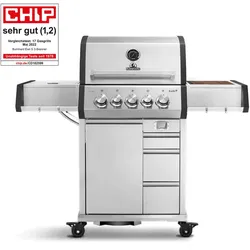 Burnhard EARL Premium-Gasgrill 3-Brenner Edelstahl mit Edelstahlrost