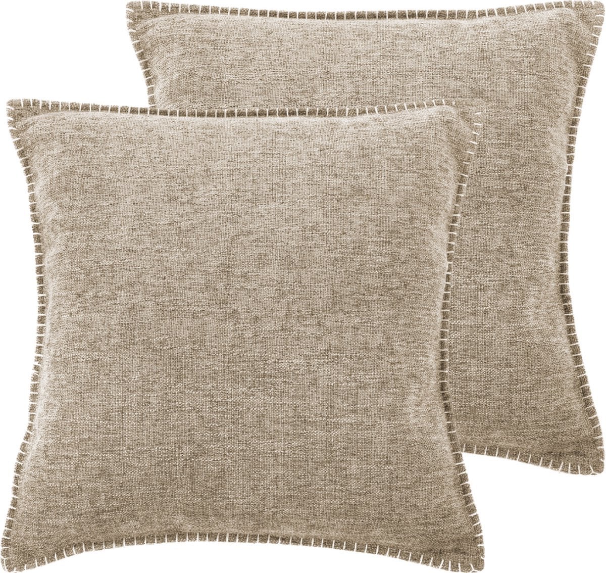 Tiseco Home Studio Kussen DAMIAN Set van 2 - Zand - 45 x 45 cm