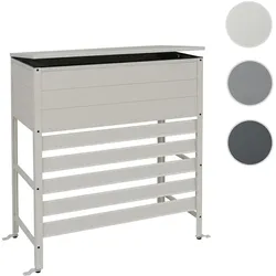 Aluminium Verkleidung für Klimaanlage/Wärmetauscher HWC-P94, Abdeckung Aufbewahrungsbox 110x96x43cm ~ grau-weiß