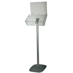 update displays Bodenprospektständer »Plus« A4 quer silber, 25x116.3x5 cm