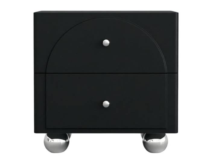 Schlank und platzsparend Aufbewahrungsschrank-Nachttisch mit 2 Schubladen For Schlafzimmer und Wohnzimmer(Schwarz,Mittel)