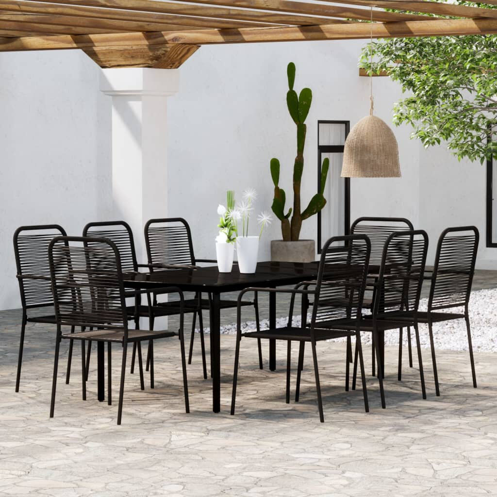 Ebern Designs Geane 8 - Person Patio Dining Set Rectangular Table Black 8