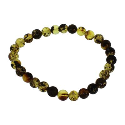 Armband OSTSEE-SCHMUCK "Ostsee-Schmuck Armband Kugel 6 mm Armband Kugel 6 mm", transparent, Armbänder, Damen, 19cm, Bernstein, Armband
