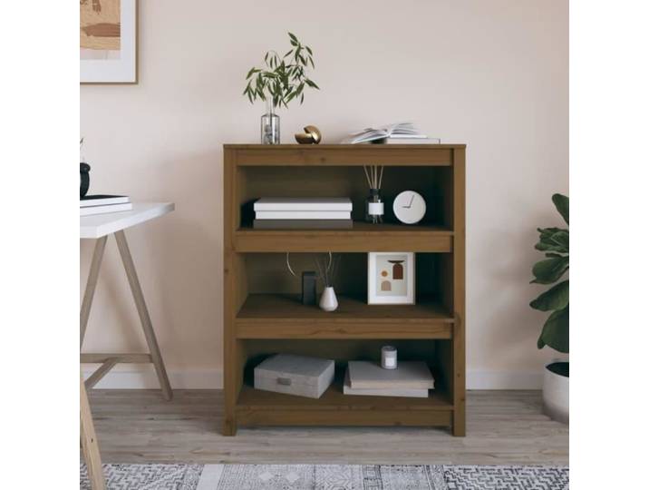 Bibliothèque Marron miel 80x35x97 cm Bois de pin massif 821682