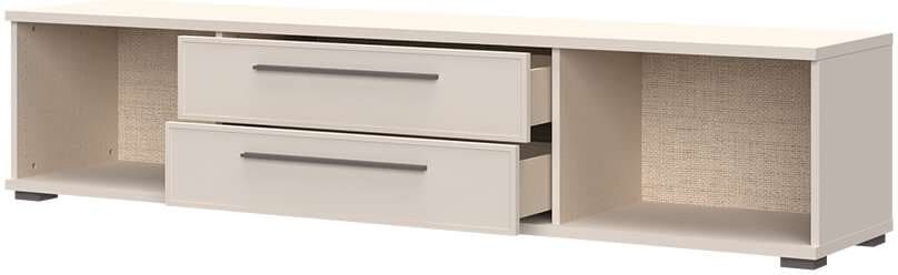TV-Board GOODPRODUCT "Opera TV-Lowboard, TV-Kommode, TV-Schrank, TV-Unterschrank, TV-Möbel", weiss (cashmere farbe), B:201cm H:46cm T:46cm, Holzwerkstoff, MDF, Sideboards, TV-Board, UV lackiert, Soft Close Funktion, Höhenverstellbare Füsse cashmere farbe 