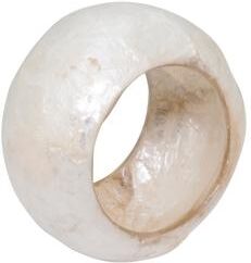 Saro Lifestyle Textured Capiz Napkin Ring (Set of 4)