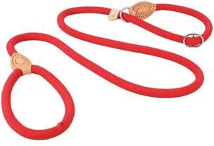 Inspired Living TitanGrip Slip Rope Dog Leash For Medium & Large Dogs Heavy Duty Braided Dog Training Leash With Adjustable Collar Loo red 1.4cm 150cm