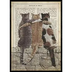 POSTER Von Drei Katzenfreunden A4 Schwarzer Rahmen